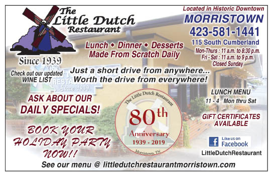 The Little Dutch Morristown Tennessee;Downtown Morristown; Morristown food; Lakeway360.com